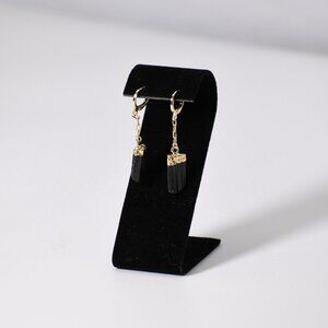 Long "Huggie" Black Tourmaline